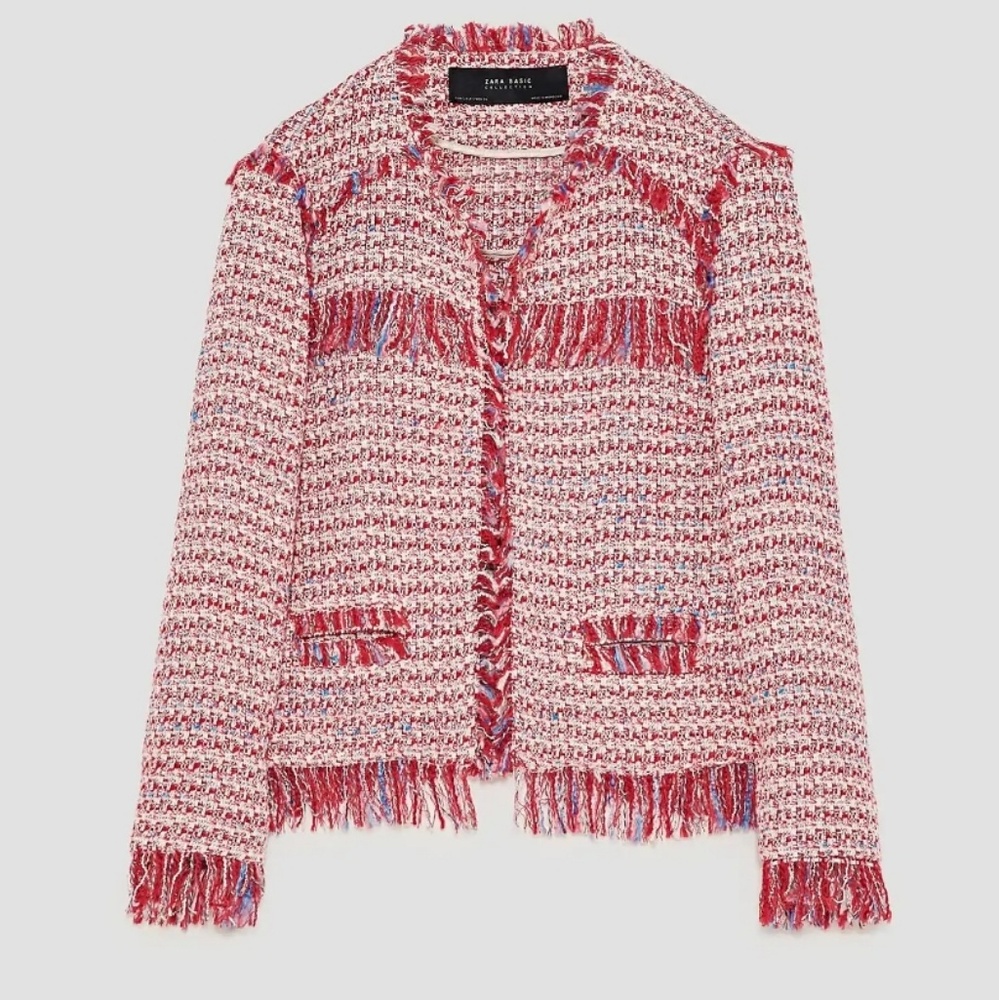NWT Zara tweed jacket like Chanel - fits like L
